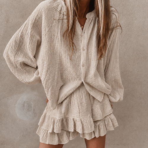 Sand Tiana two piece skirt & shirt