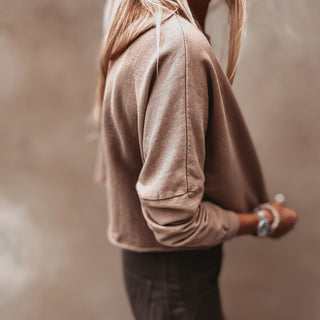 Maeve slightly cropped SAND sweatshirt *relaxed style*