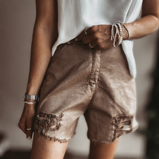 Distressed tan shorts *NEW*