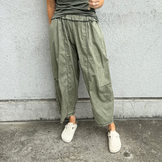 IBIZA TOWN parachute pants WASHED KHAKI *NEW*