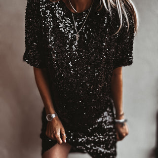 Relaxed Black Sequin dress *NEW*