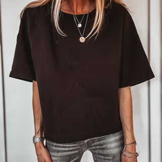 Slouchy black sweat tee  *NEW*
