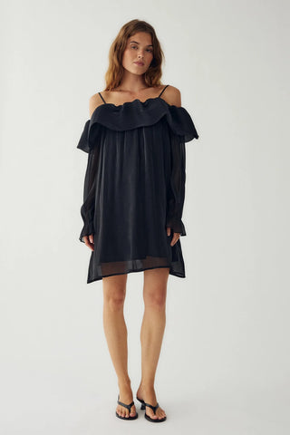 Black Miya ruffle sheer dress *NEW*