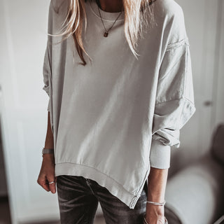 LIGHT GREY Perugia super slouchy sweatshirt *NEW*