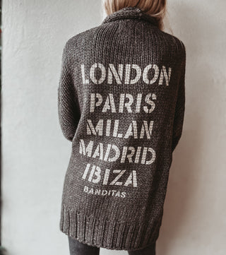 Dark biscuit / cream Cities Cardigan *NEW*