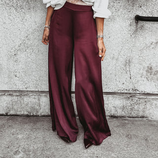 Verona BURGUNDY satin palazzos pants *NEW*
