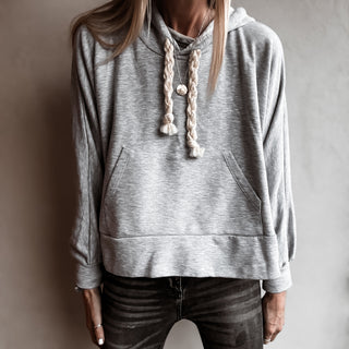 Grey hoody with braid ties top *NEW*