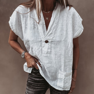White Susannah linen blouse