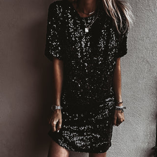 Relaxed Black Sequin dress *NEW*