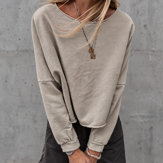 Maeve slightly cropped beige sweatshirt *relaxed style*