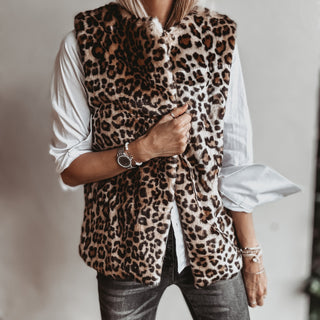 Faux fur leopard gilet *NEW*