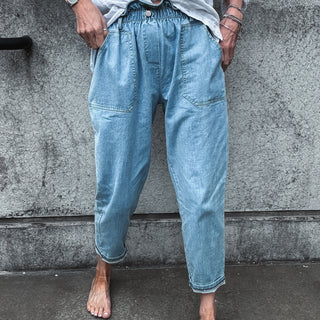 Pippa paperbag jeans DENIM BLUE