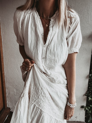 VINTAGE WHITE Libellula beach shirt dress *NEW*