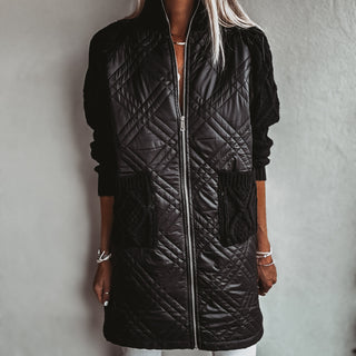 Tabitha quilted BLACK long jacket
