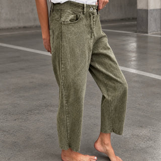 Washed olive tapered jeans *NEW*
