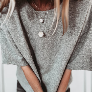Slouchy grey sweat tee  *NEW*