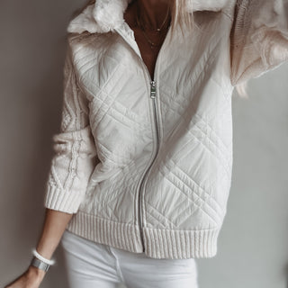 Tessa quilted VINTAGE WHITE bomber