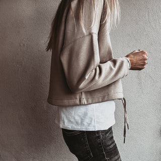 Native slightly cropped SAND sweatshirt *relaxed style*