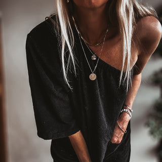 Black off shoulder beach playsuit