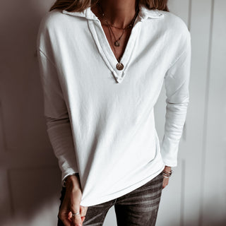 WHITE Whisper v neck collar sweatshirt *NEW*