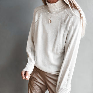 Pusha CREAM knitted roll neck sweater *NEW*