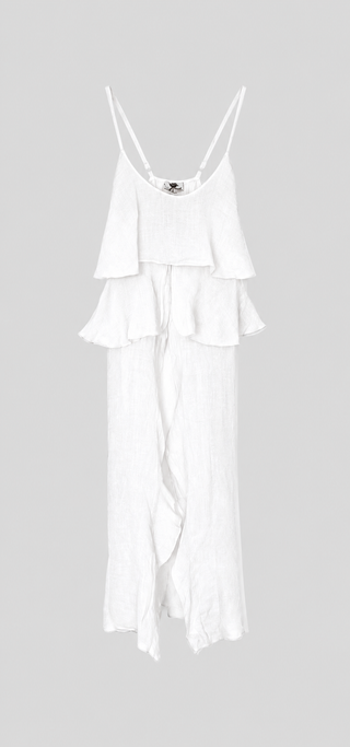 Livy long white linen top *NEW*