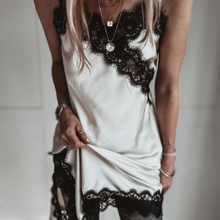 Champagne Lia Lace asymmetric cami dress *NEW*