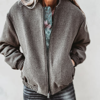 Khaki floral bomber blazer *NEW*