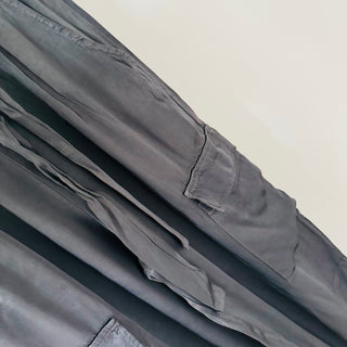 GUNMETAL GREY Pollensa Satin Cargo joggers *NEW*