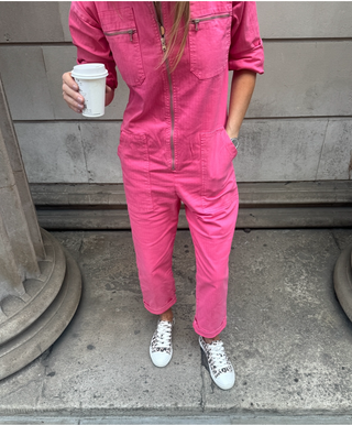 Pink denim boiler suit *NEW*