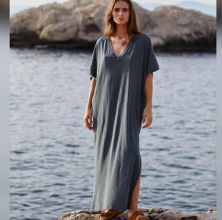 DARK GREY Naxos v neck t shirt dress *NEW*