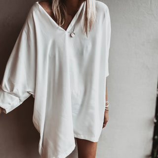 Ithaca VINTAGE WHITE V neck tunic