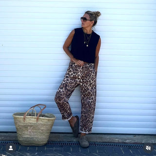 Slouchy Leopard denim joggers *NEW*