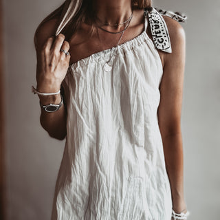 Croatia VINTAGE WHITE asymmetric bow dress *NEW*