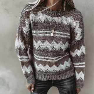 Brown zig zag slouchy jumper *NEW*