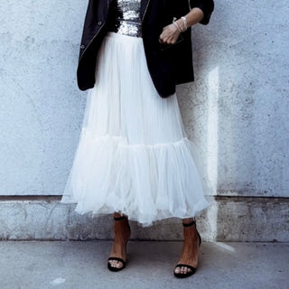 Toulouse VINTAGE WHITE tulle skirt