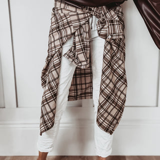 Brown Boyfriend check shirt *NEW*