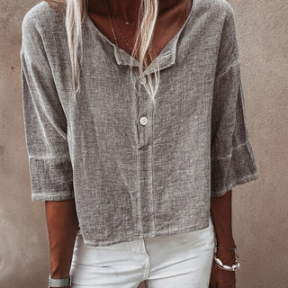 Loli TAUPE linen blouse *NEW*