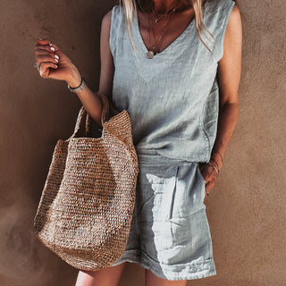 Pale blue Simona linen shorts *NEW*