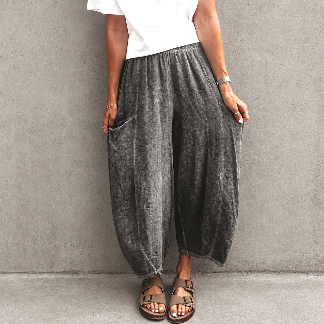 Washed grey Lora linen joggers *NEW*