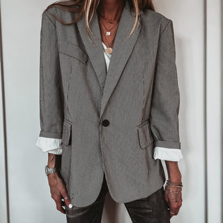 Merino black check blazer *NEW*