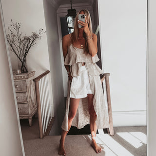 Livy long sand linen top *NEW*