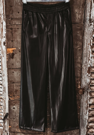 Faux leather wide leg joggers *NEW*