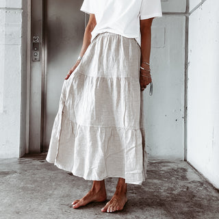 Sergio tiered linen skirt NEW