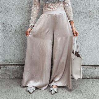 Champagne Silver Radana palazzo pants *NEW*