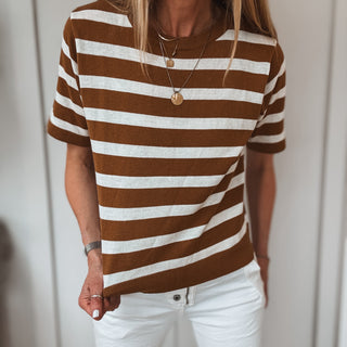 Tan breton Tamara striped sweater *NEW*