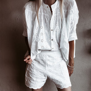 Pompano Broderie floaty Blouse *NEW*