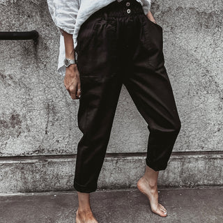Black Pippa paperbag jeans