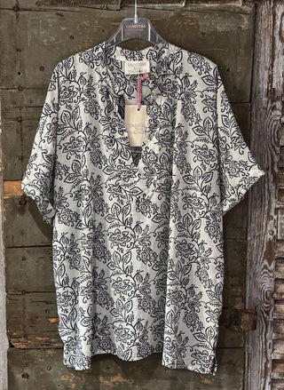 Monochrome flower blouse