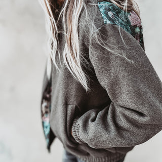 Khaki floral bomber blazer *NEW*